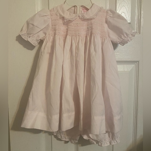 Petit Ami Hand Smocked Dress & Diaper Cover - Picture 1 of 10